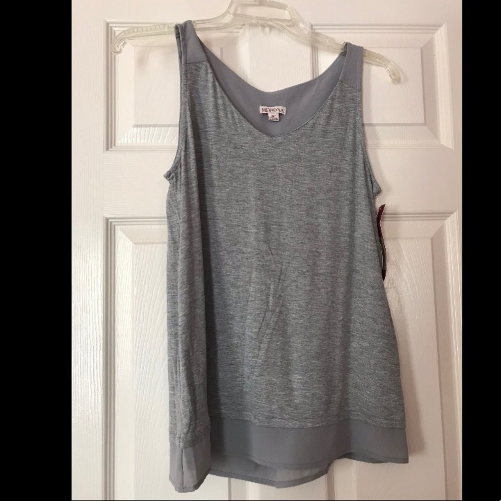 Gray flowy tank